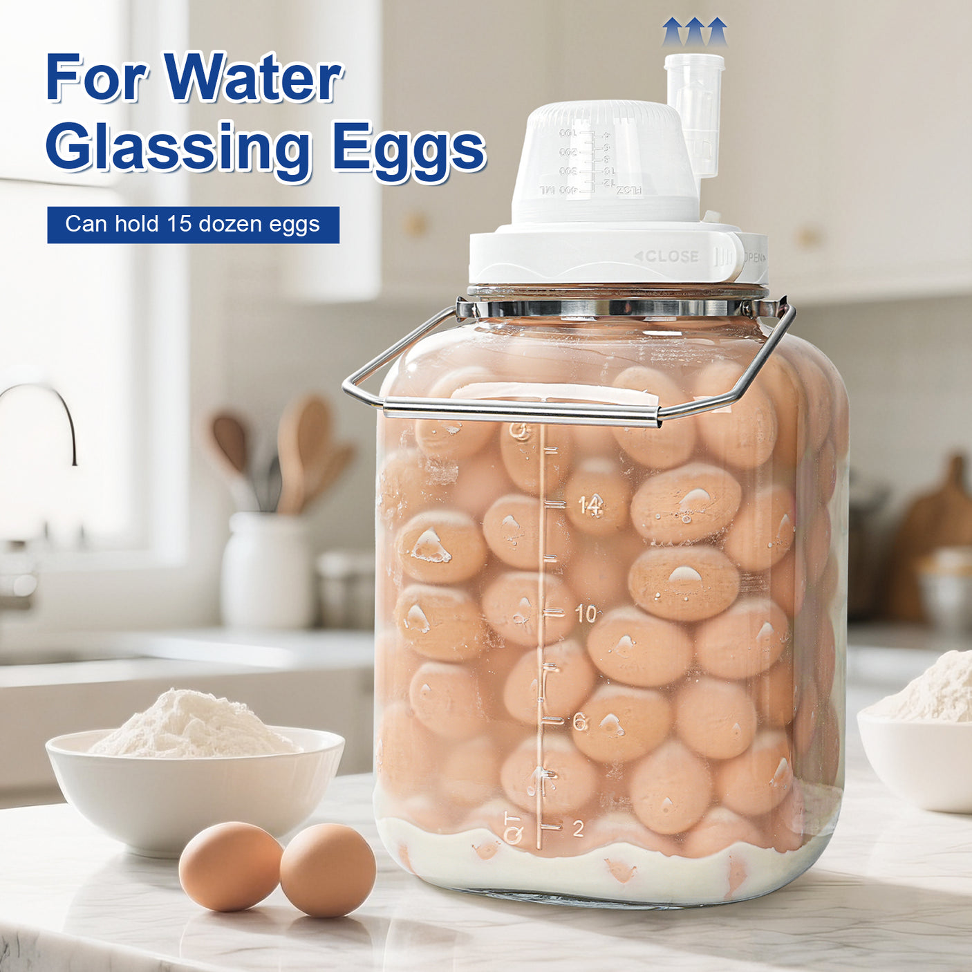 5 Gallon Super Large Fermentation Jars with 2 Airlocks and Stainless Handles