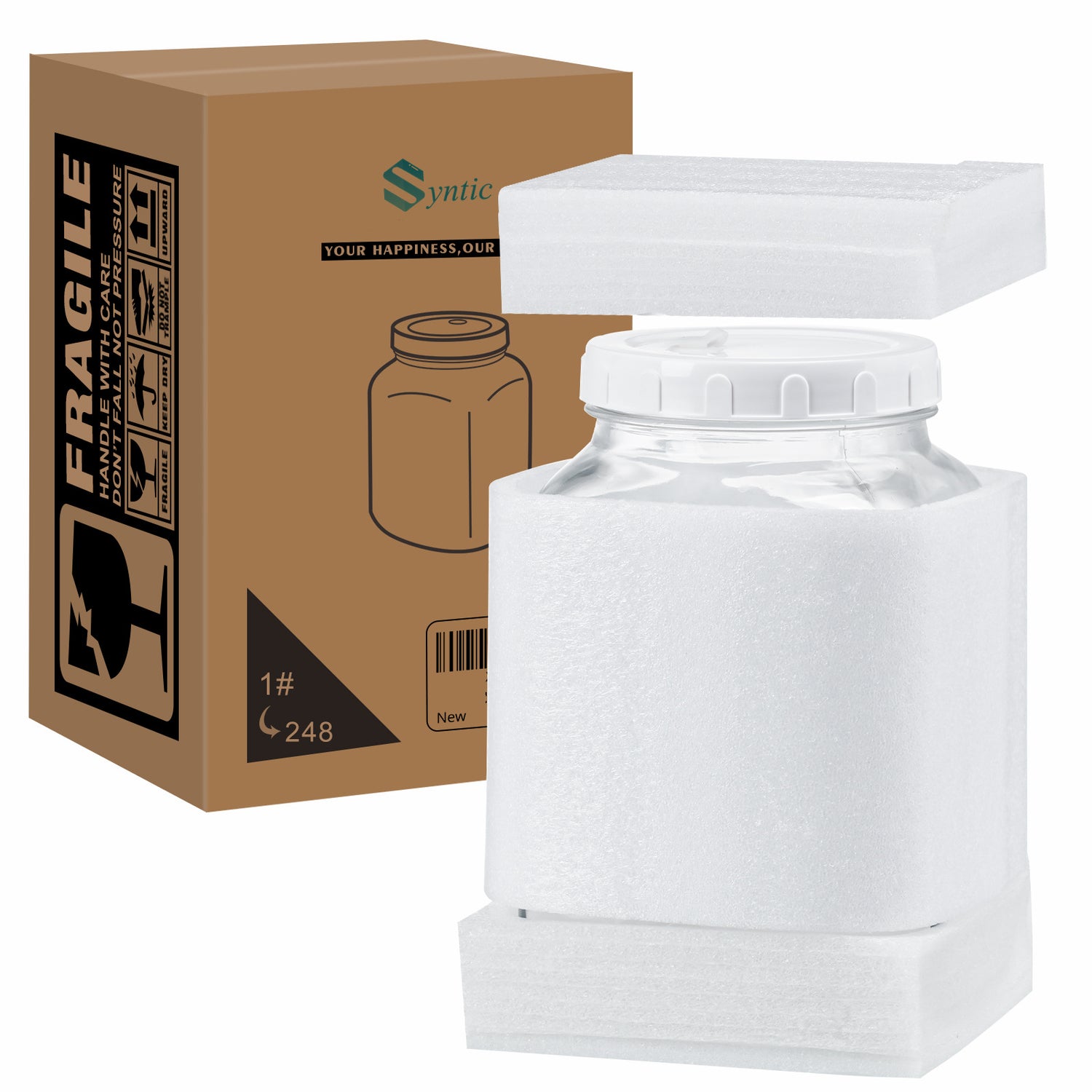 1 Gallon Square Fermentation Jar(2 Airlocks and 1 Screw Lid)