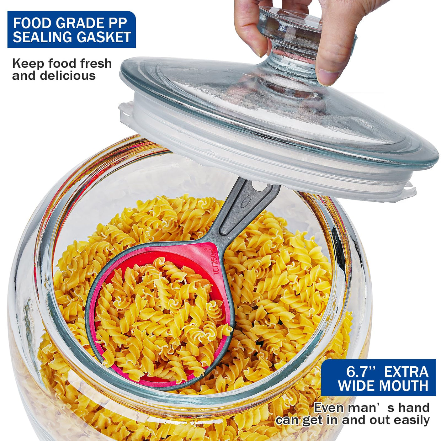 1 Pc 2.5 Gallon Super Large Glass Jars with Glass Lid