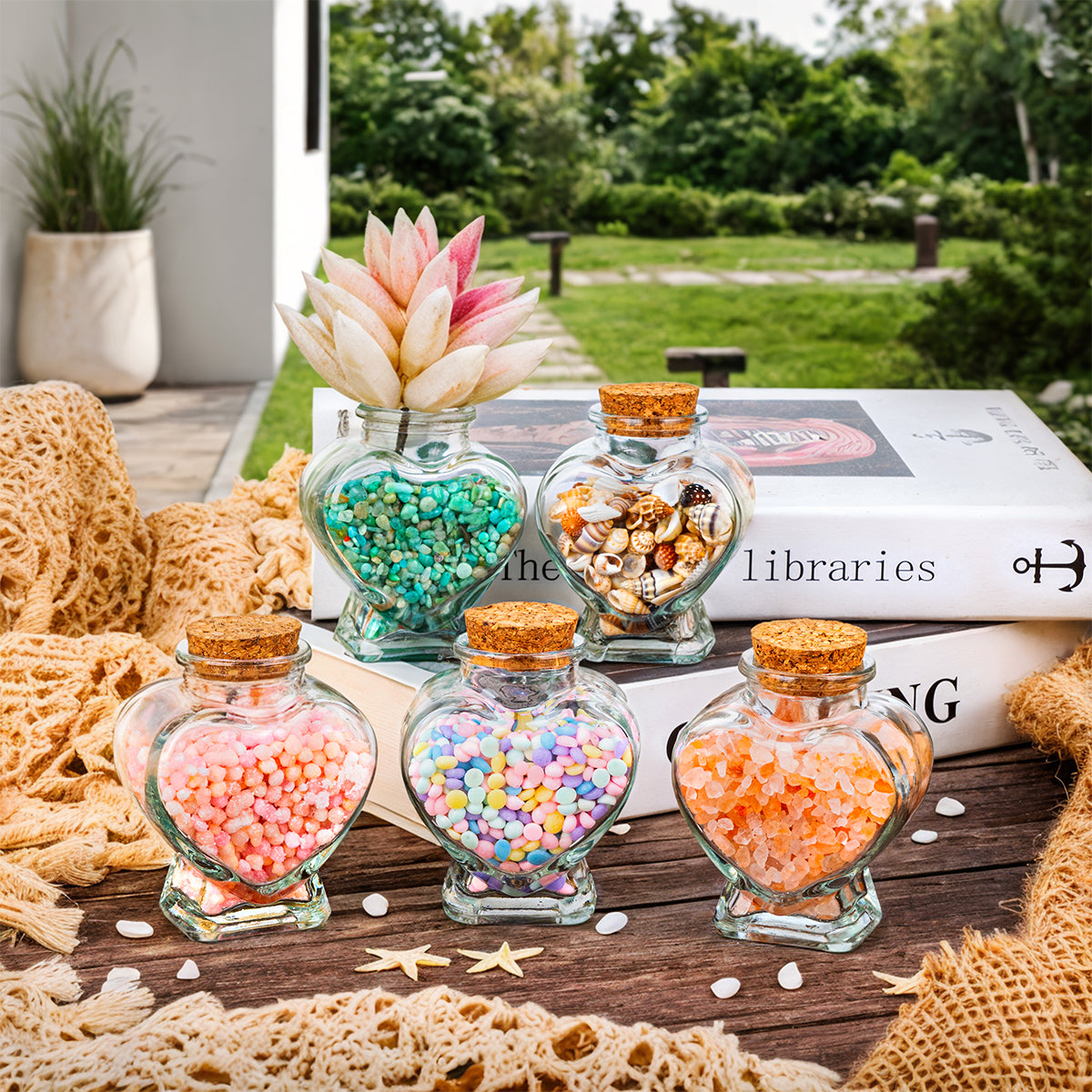 20 Pcs Heart Shaped Spell Jars