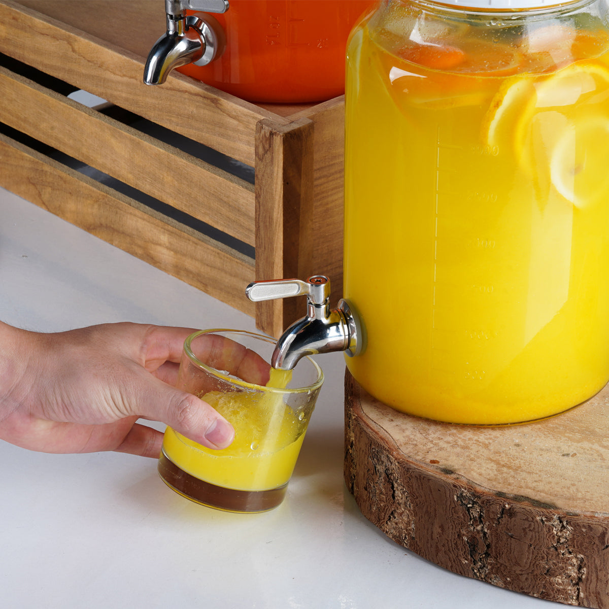 2 Pcs 1 Gallon Glass Drink Dispensers for Parties, Festival, Daily Use