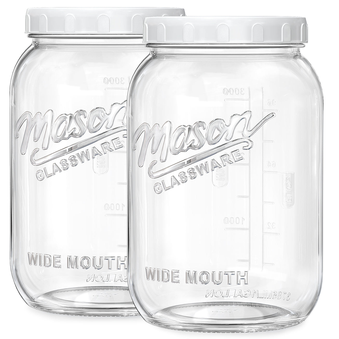 2 Pcs 1 Gallon Super Large Mason Jar with Airtight Screw Lid