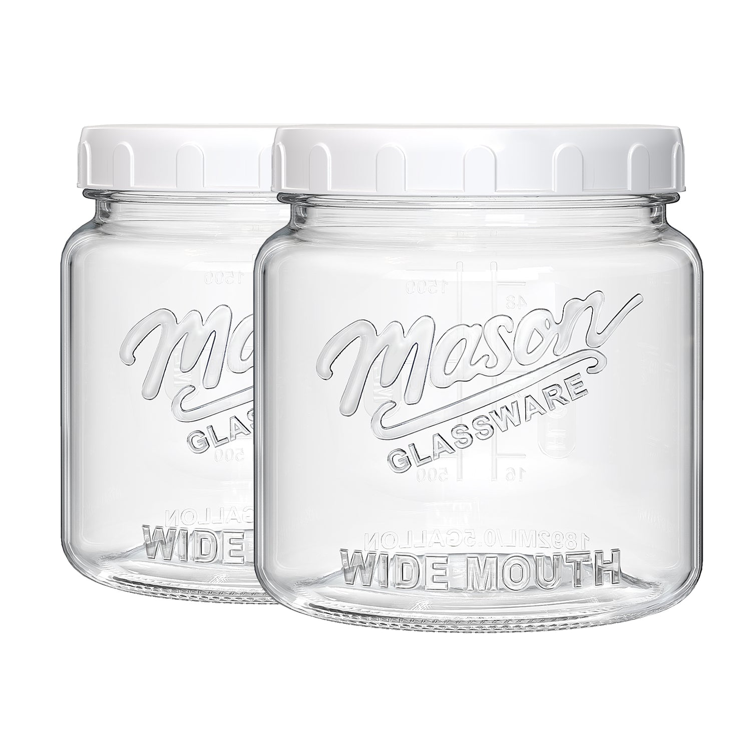 2 Pc 64oz Storage Mason Jar with Airtight Screw Lid
