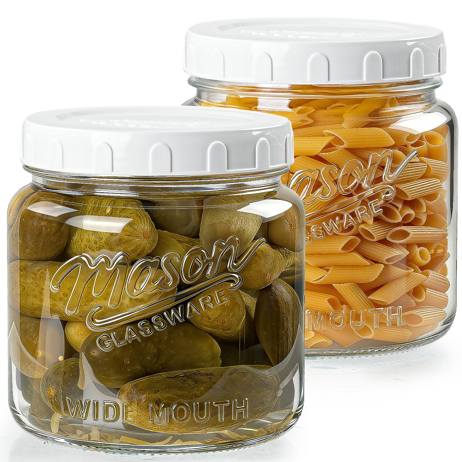 2 Pc 64oz Storage Mason Jar with Airtight Screw Lid