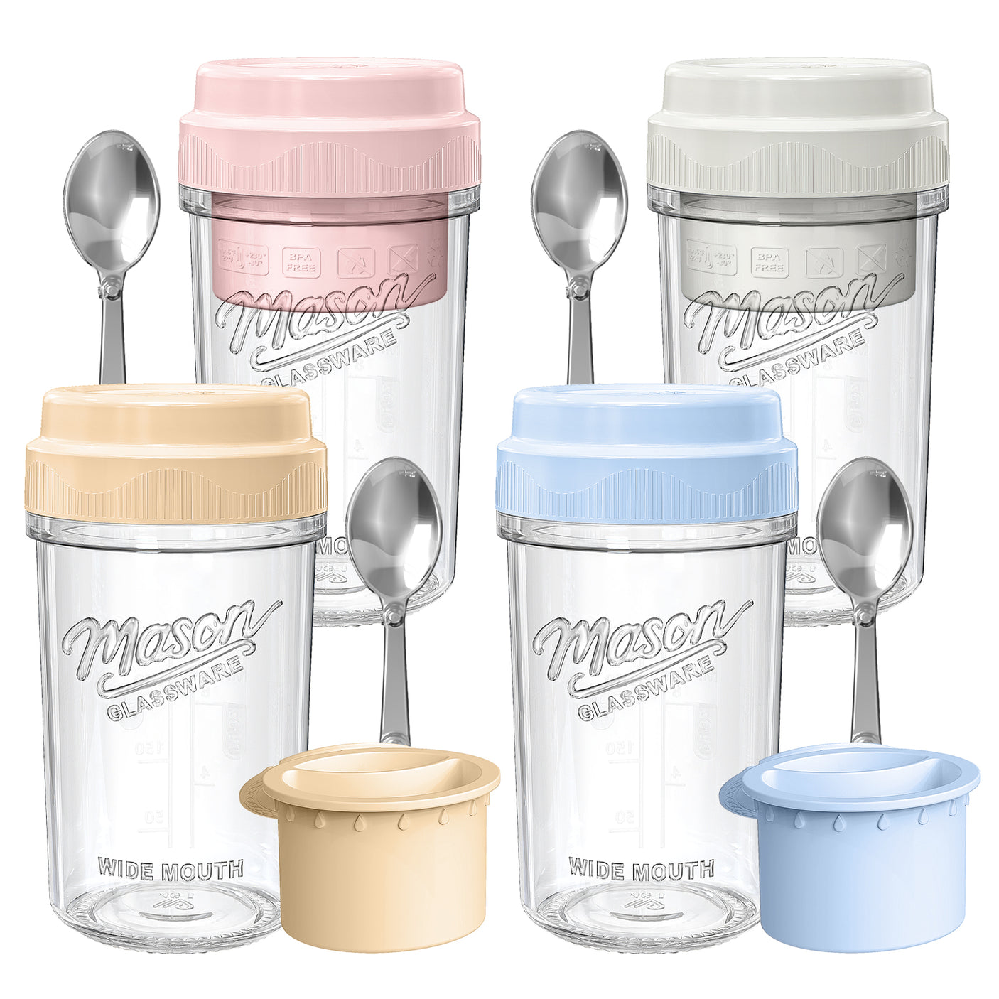 Syntic 21 Oz Customized Overnight Oats Mason Jar