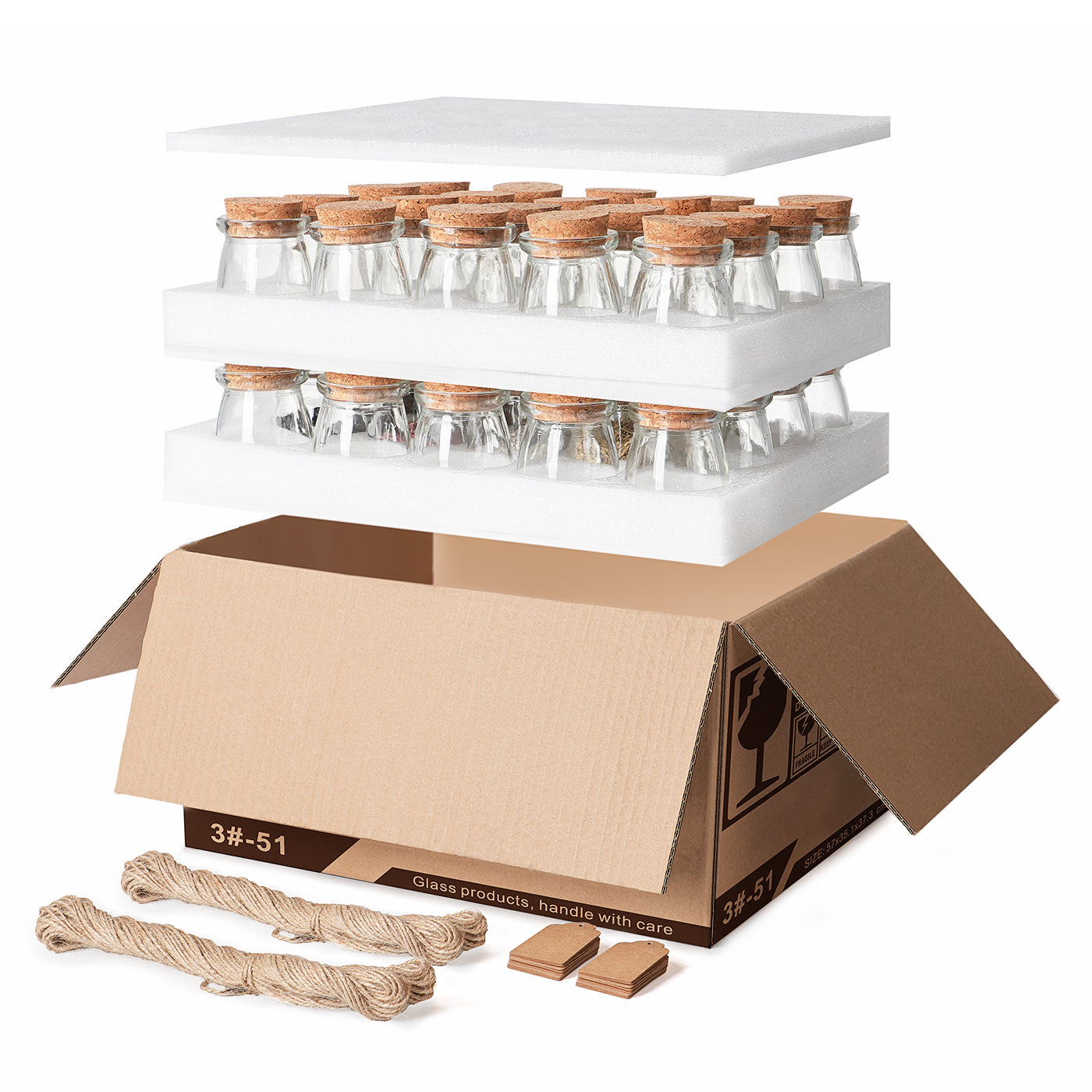 40 Pcs 3.4 oz Glass Favor Jars with Cork Lid