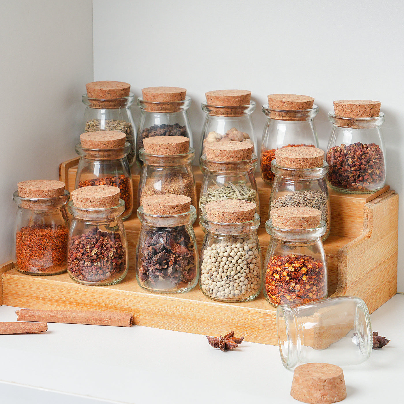 40 Pcs 3.4 oz Glass Favor Jars with Cork Lid