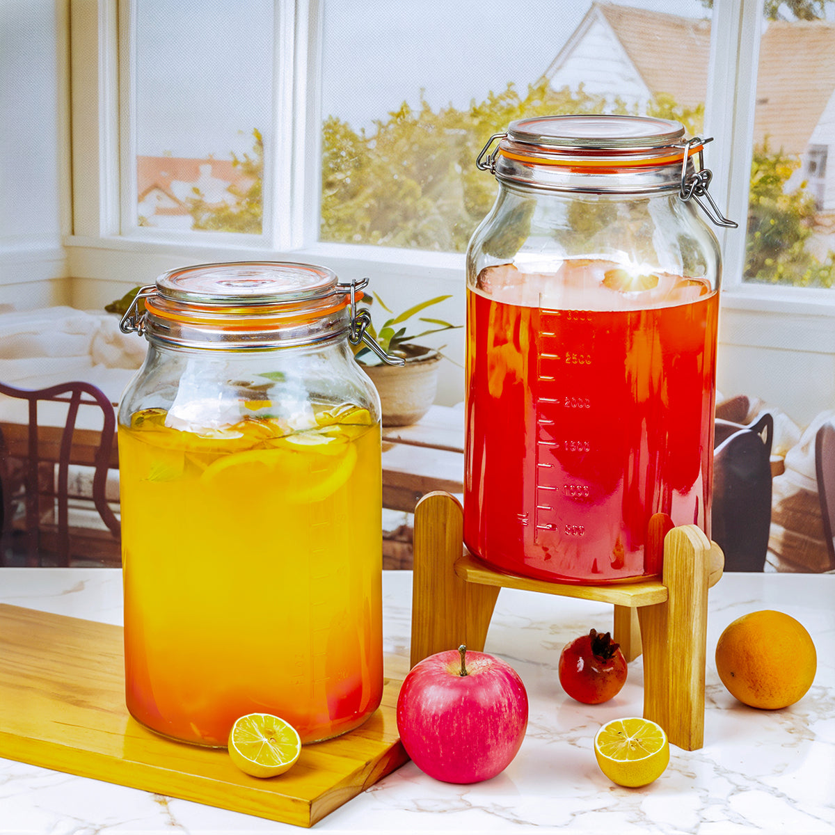 2 Pcs 1 Gallon Super Wide-Mouth Glass Jars