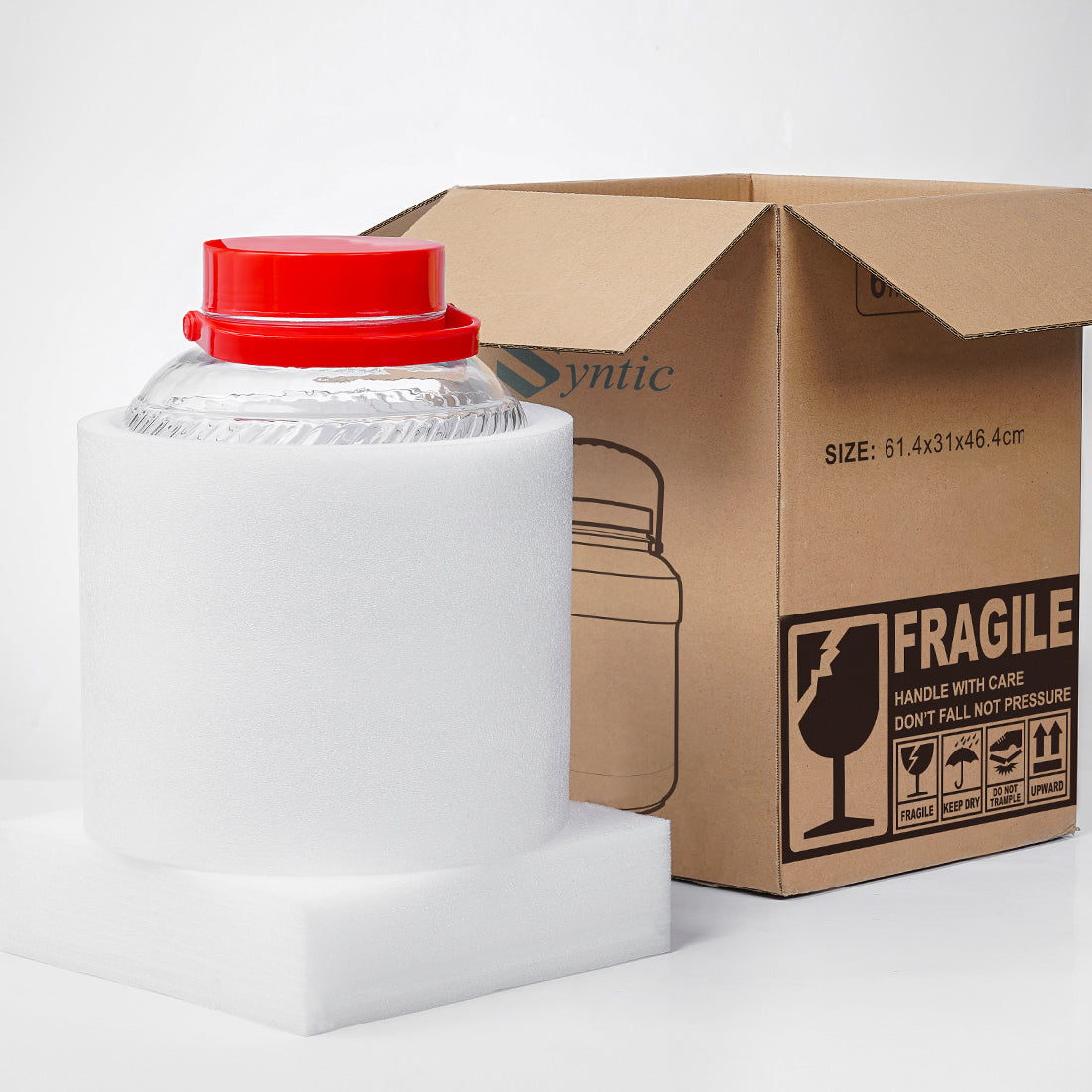 Super Large 4 Gallon Wide Mouth Glass Jar with Lid, Handle