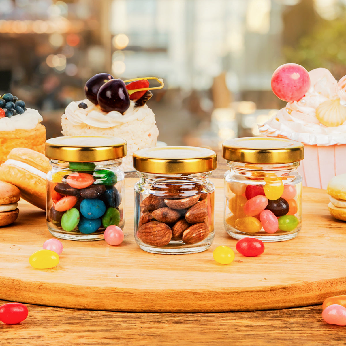 60 Pcs 1.5 oz Mini Glass Jars with Lids