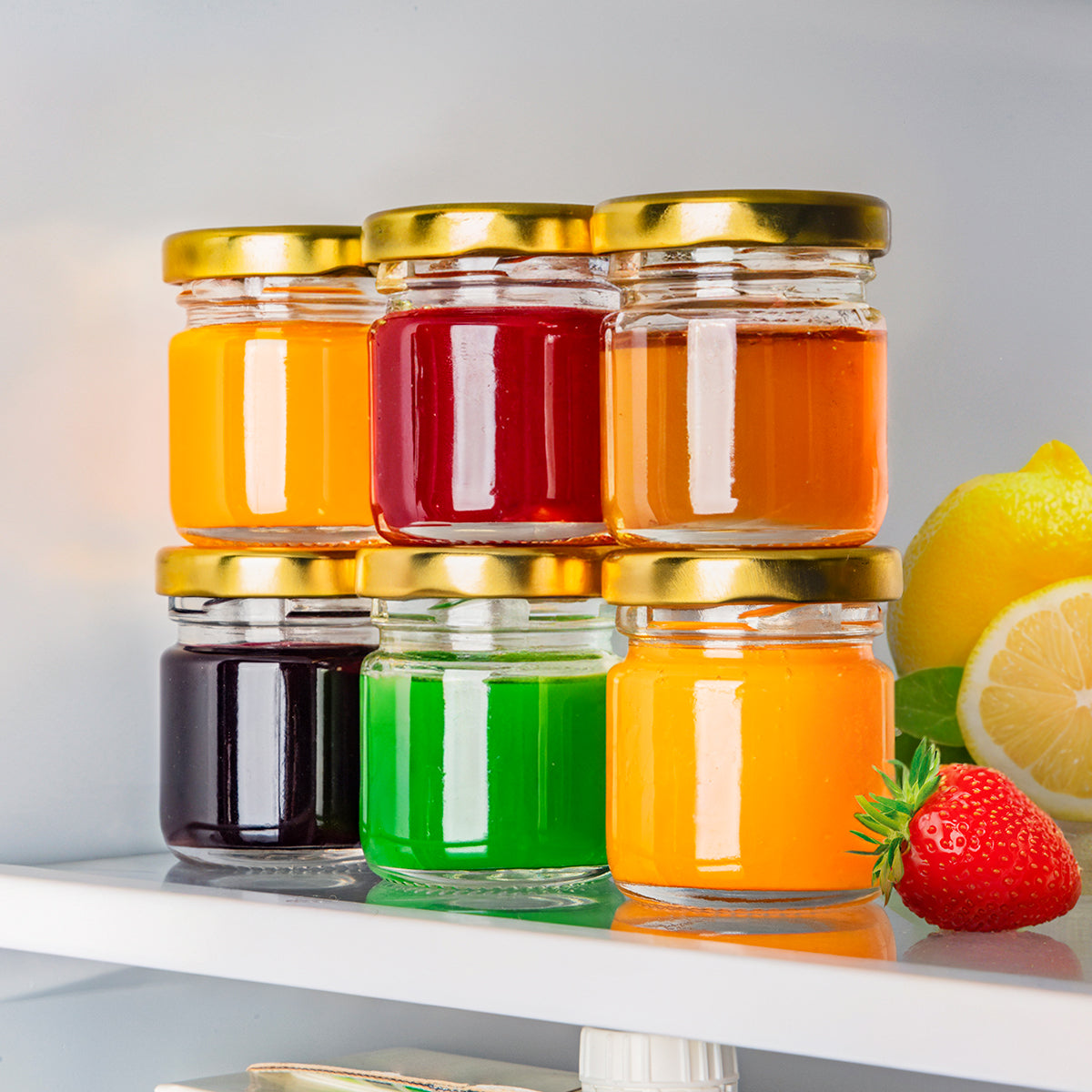 60 Pcs 1.5 oz Mini Glass Jars with Lids