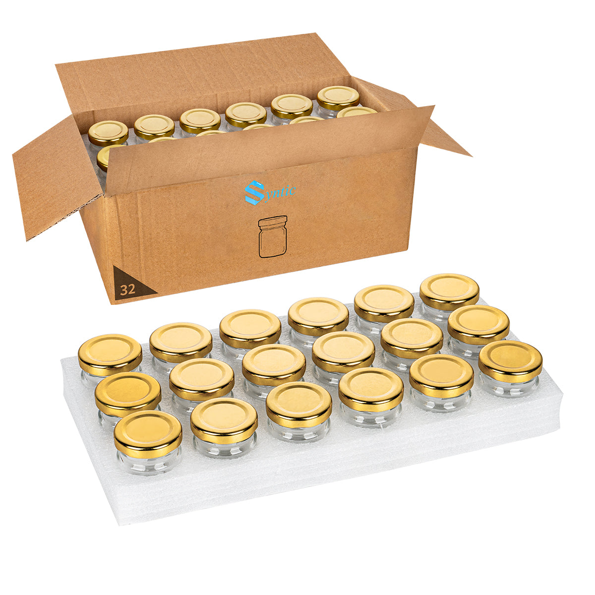 60 Pcs 1.5 oz Mini Glass Jars with Lids