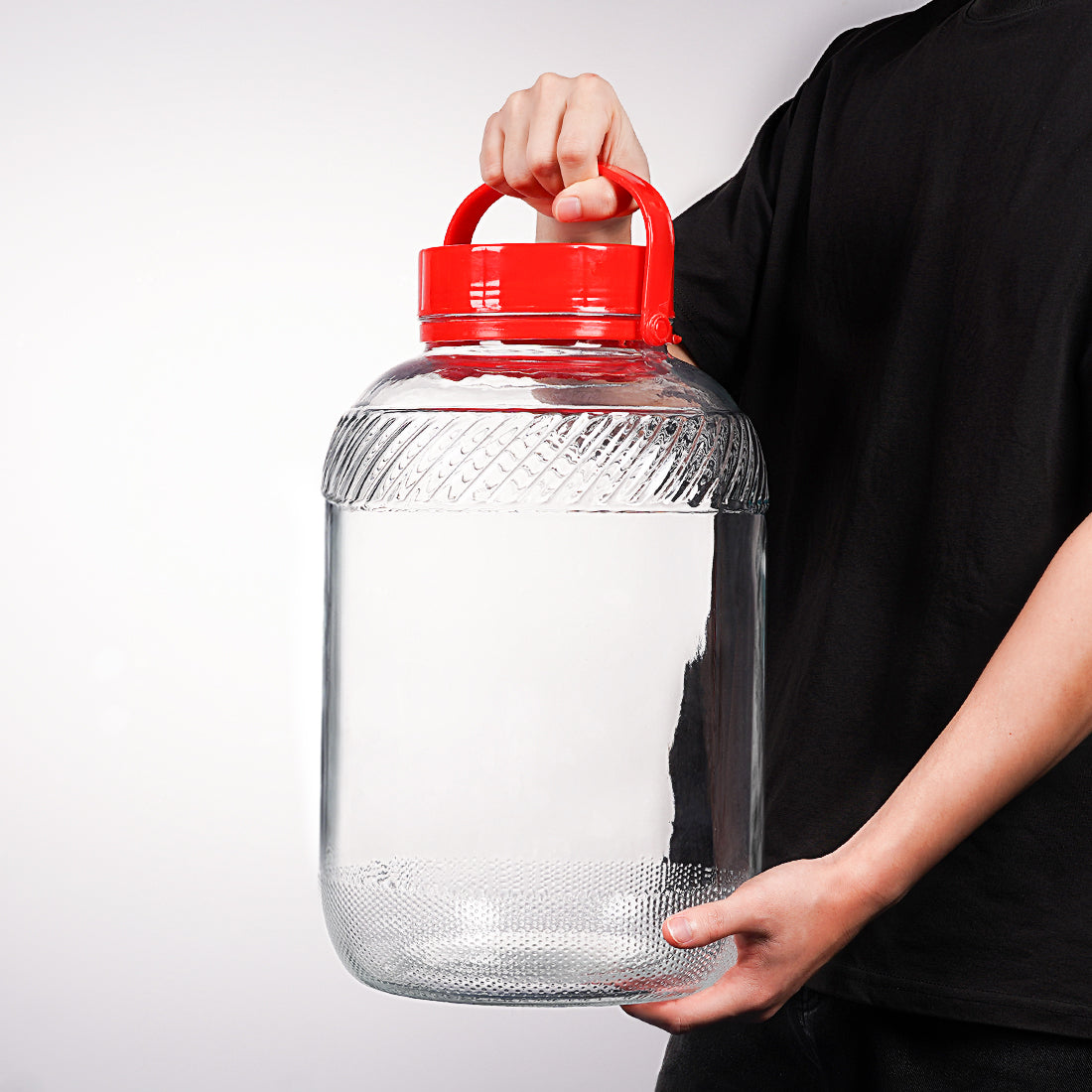 Super Large 4 Gallon Wide Mouth Glass Jar with Lid, Handle