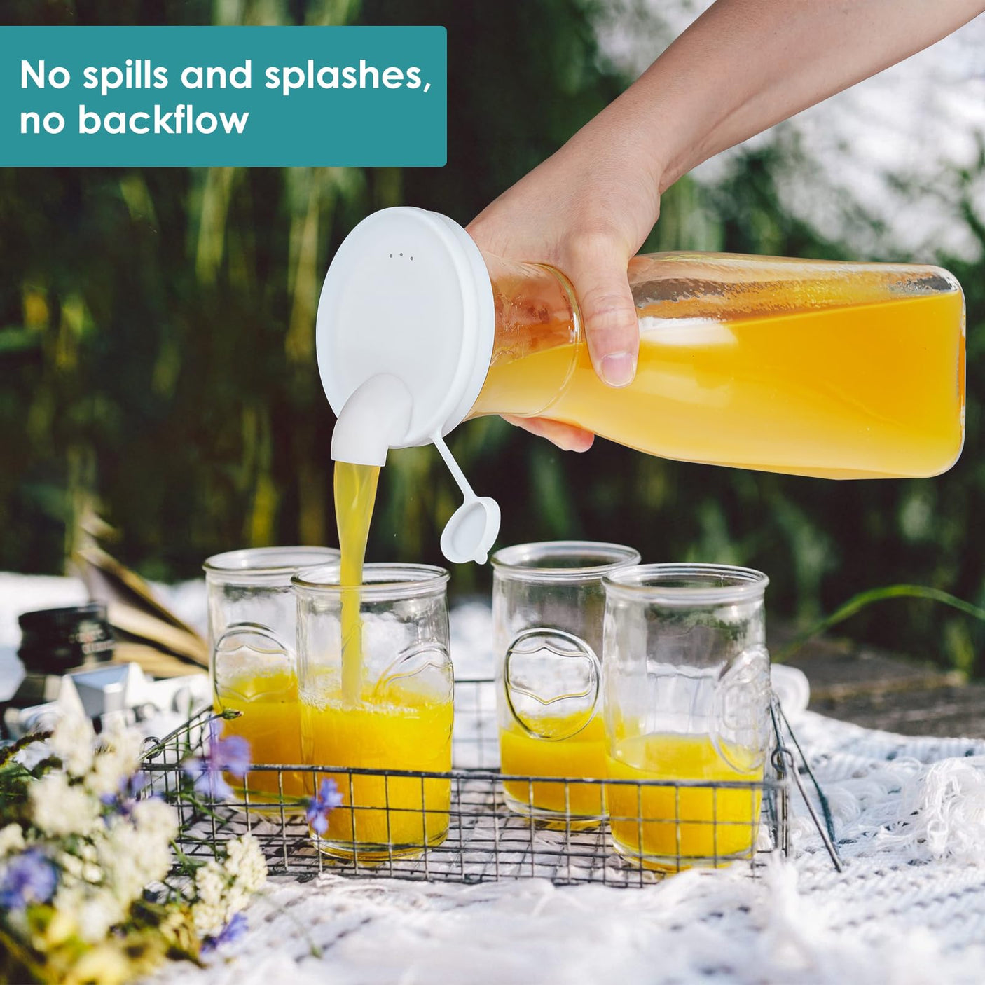 5 Pcs Blue Silicone Pour Spouts for 32 Oz Glass Carafe