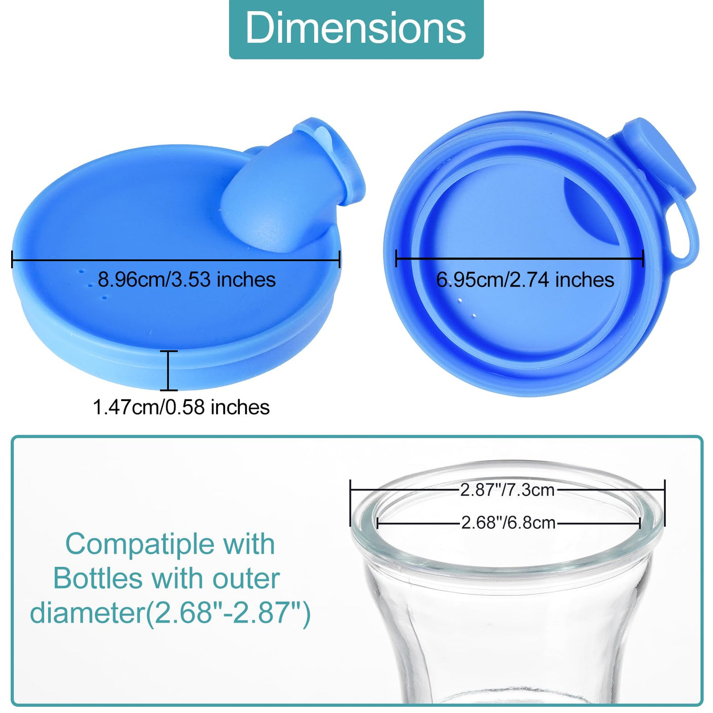 5 Pcs Blue Silicone Pour Spouts for 32 Oz Glass Carafe