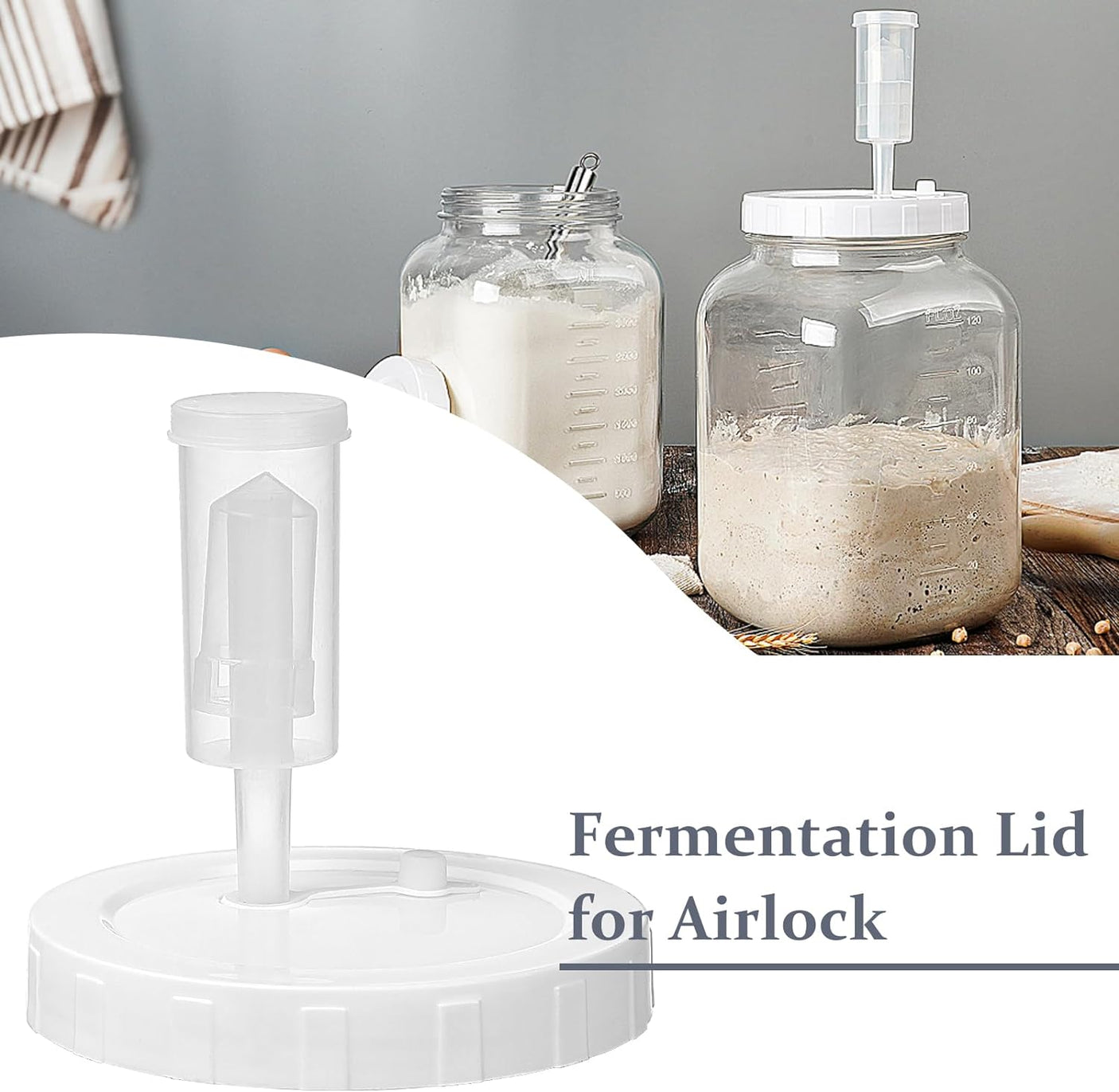 4 Pcs Replaced Lid for Syntic Fermentation Jars(With Silicone Gasket, Plug)