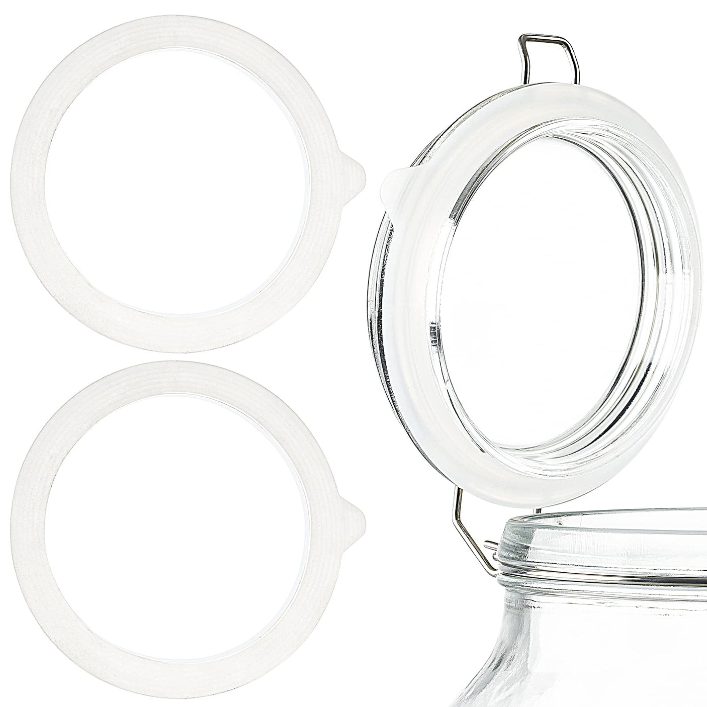 6 Pcs Silicone Sealing Rings for 4.3 Inches Mouth Glass Jars