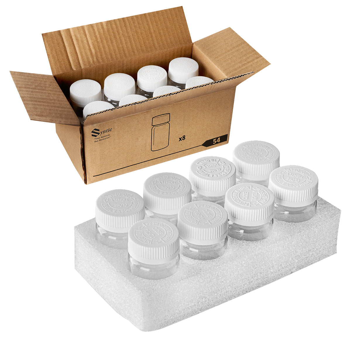 8 Pcs 2.5 Oz Glass Bottles & Jars with Sealed Press Screw Caps