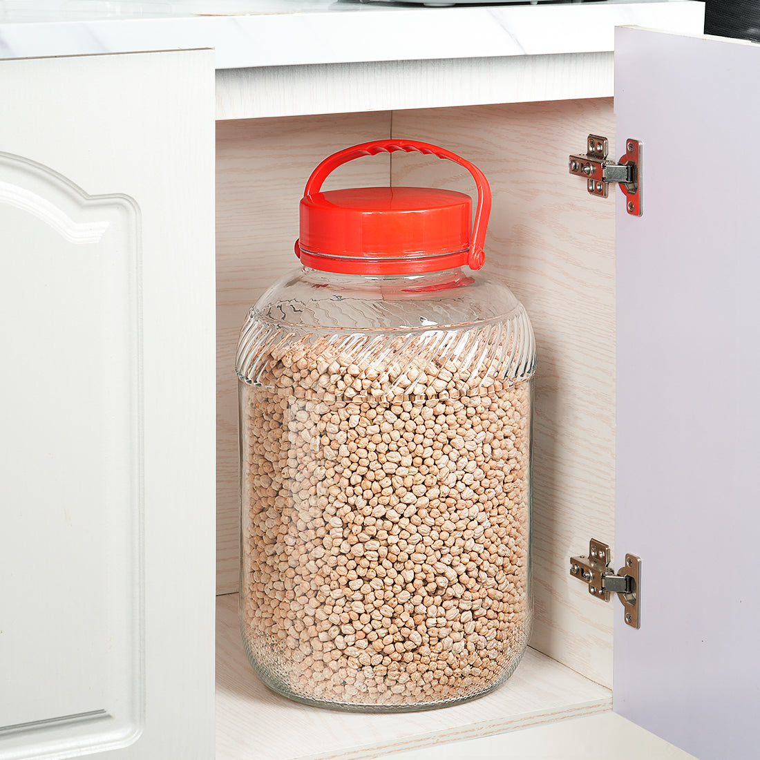 Super Large 4 Gallon Wide Mouth Glass Jar with Lid, Handle