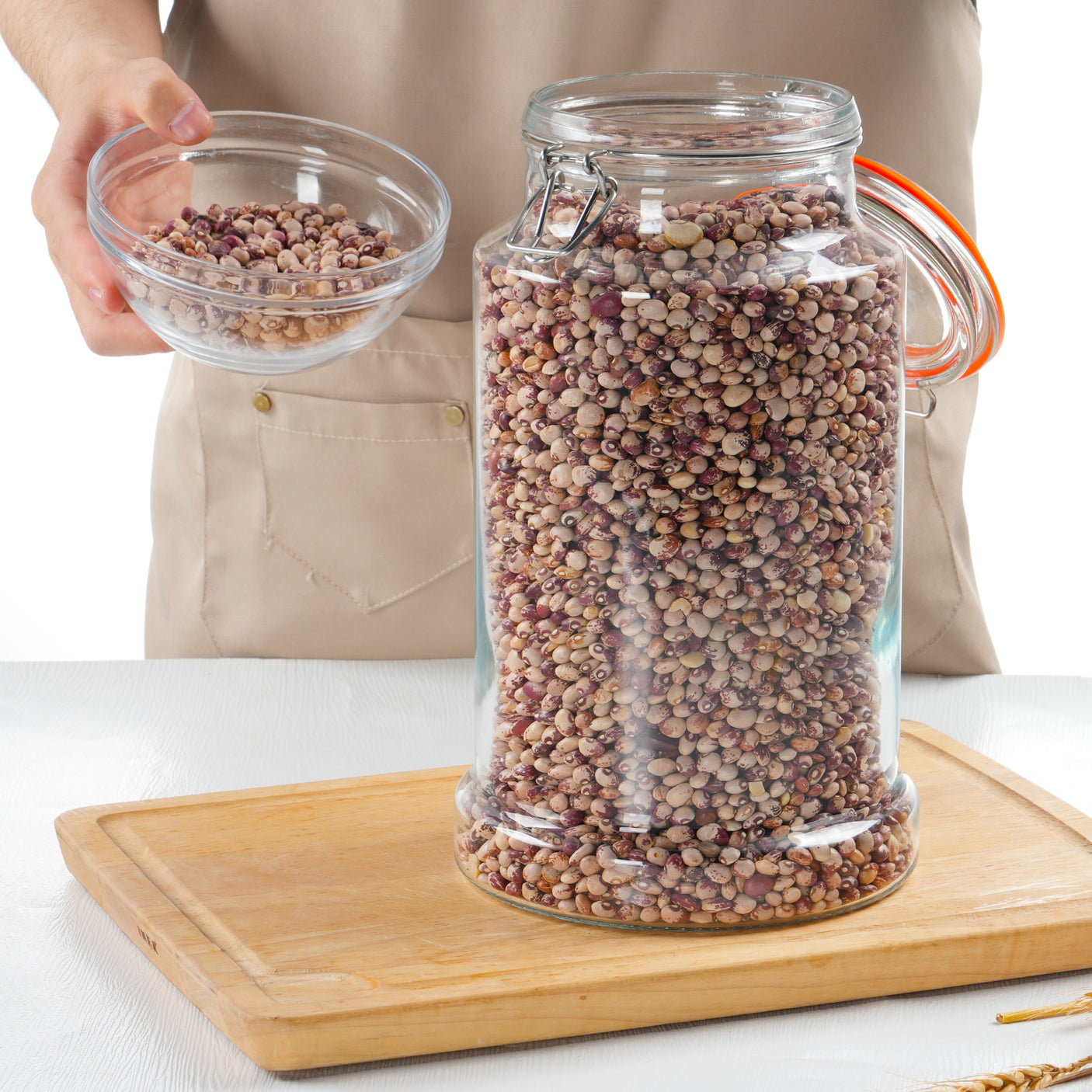 1.2 Gallon Airtight Glass Bottle & Jar with Hinged Lid