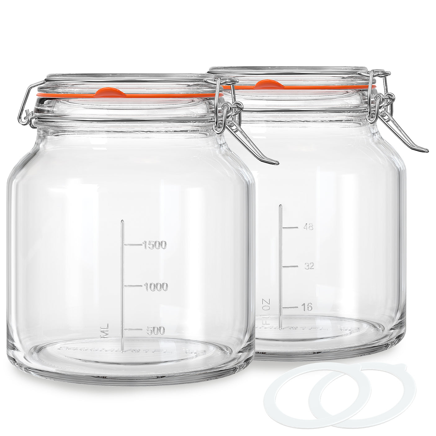 2 Pcs 79oz Glass Jars with 100% Airtight Clipped Lid