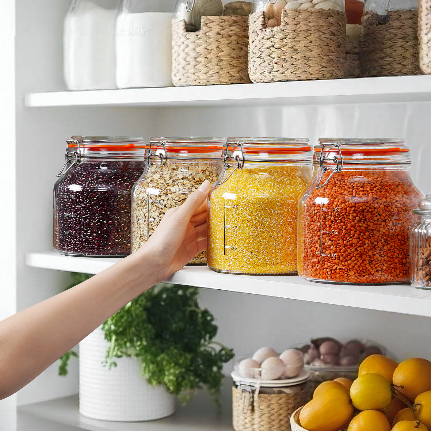 2 Pcs 79oz Glass Jars with 100% Airtight Clipped Lid