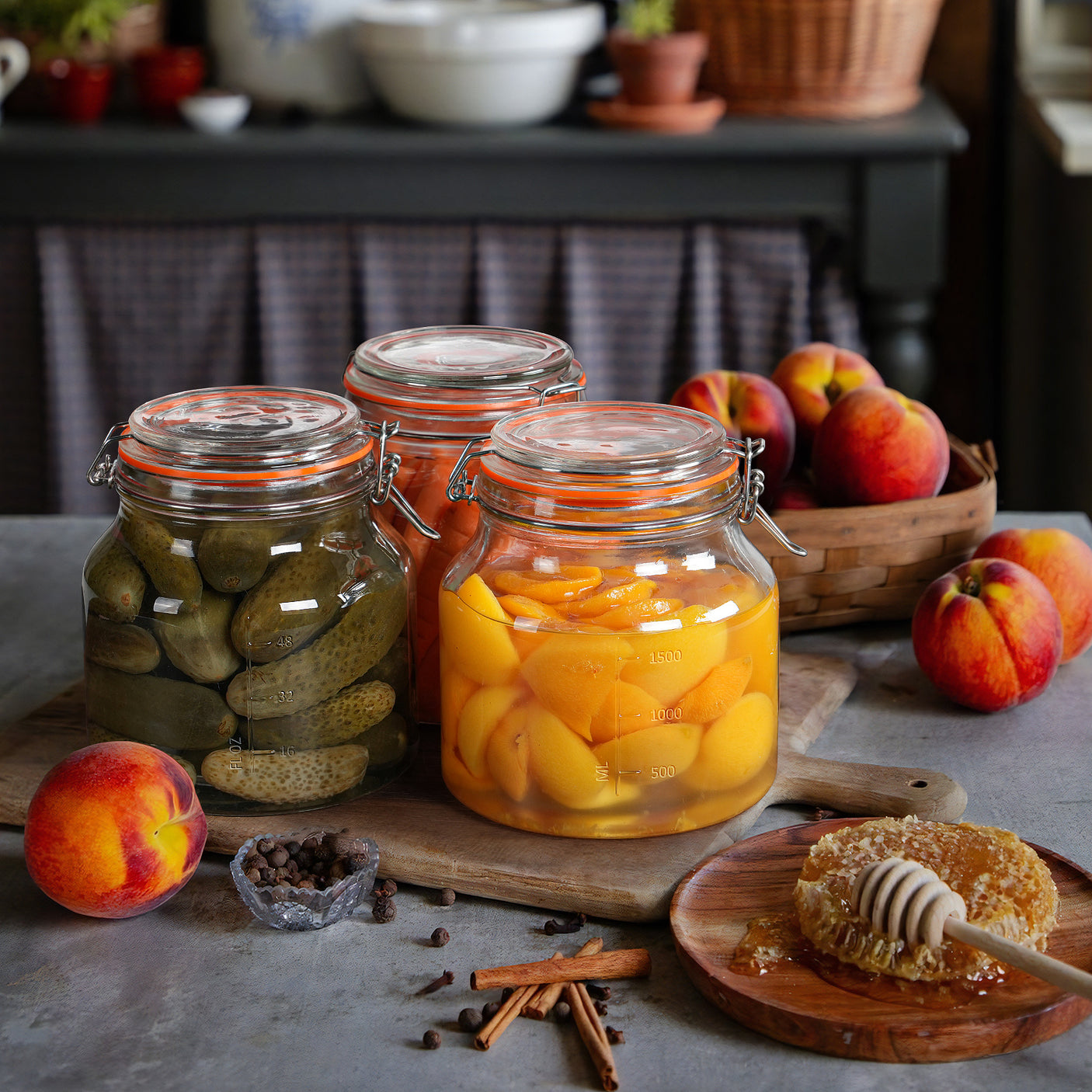 2 Pcs 79oz Glass Jars with 100% Airtight Clipped Lid