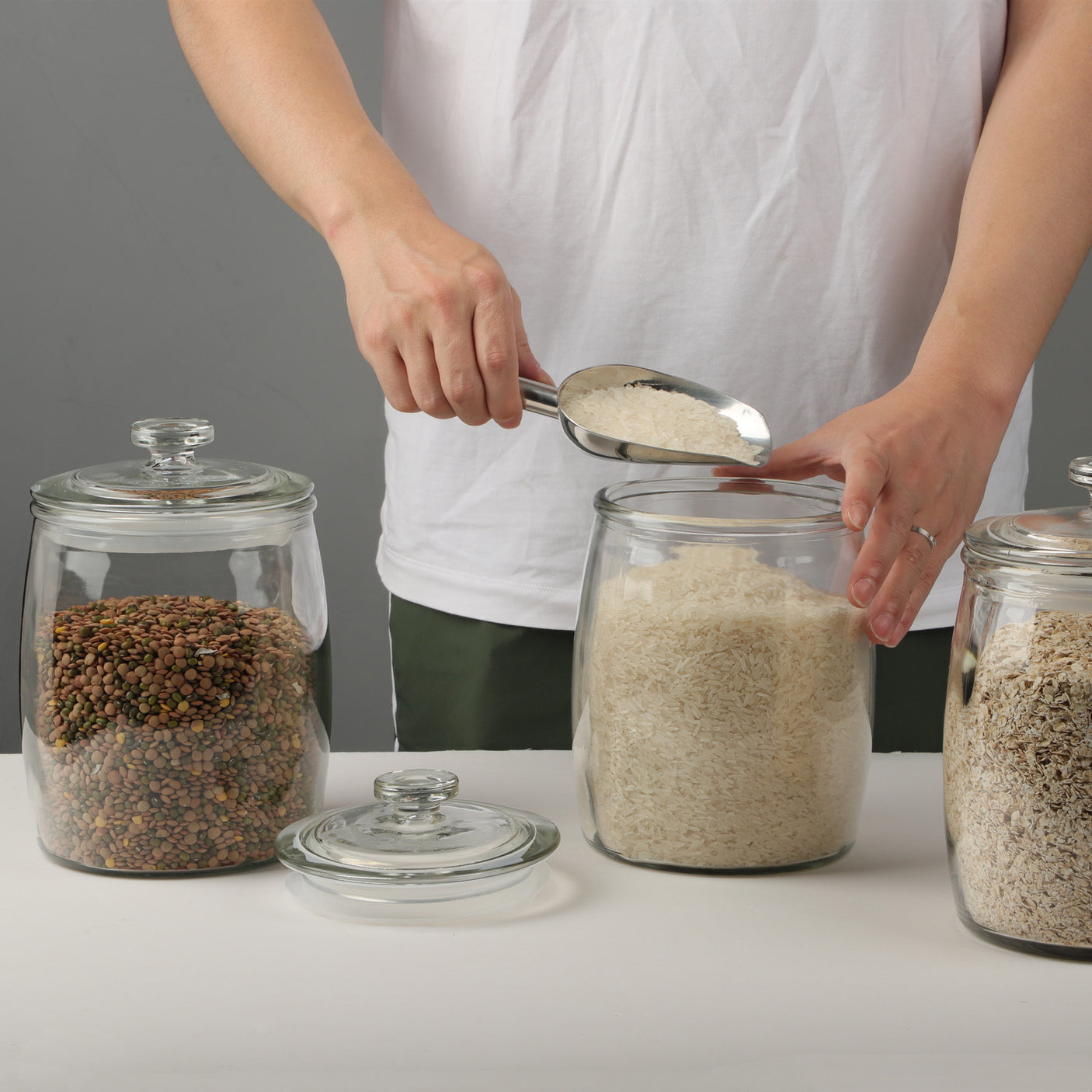 0.5 Gallon Wide Mouth Round Glass Jar with Glass Lid