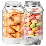 Syntic 2 Pc 1.5 Gallon Glass Jars with Airtight Metal Lid, Removable Handle & Silicone Sleeve