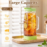 Syntic 2L Glass Pitcher with Glass Handle, Silicone Base & Dual-Pour Design Lid