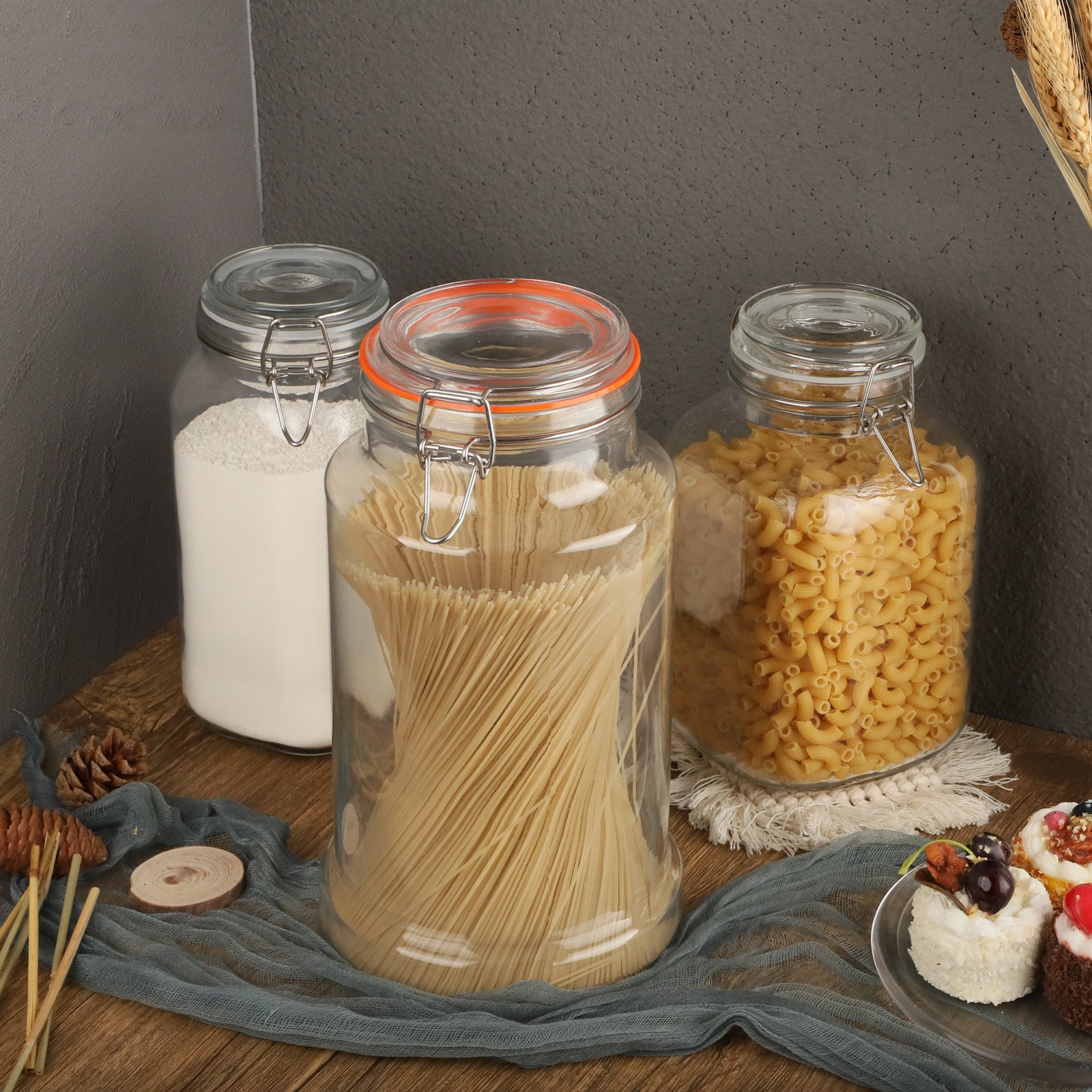 1.2 Gallon Airtight Glass Bottle & Jar with Hinged Lid