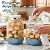 2 Pc 1.5 Gallon Storage Mason Jar with Silicone Anti-slip Cover & Airtight Lid, Steel Removable Handle