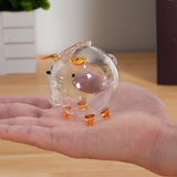 2 Pcs Mini Handmade Glass Piggy Storage Jar