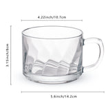 17 oz(500ML) Twisted Wave Design Crystal Glass Bowl & Mug with Handle