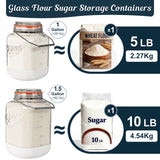 2 Pc 1 Gallon Glass Mason Jar with Silicone Anti-slip Cover & Airtight Glass Lid, Steel Removable Handle