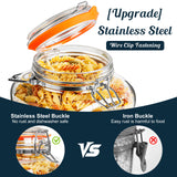 2 Pc 1 Gallon Glass Mason Jar with Silicone Anti-slip Cover & Airtight Glass Lid, Steel Removable Handle