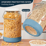 2 Pc 1.5 Gallon Storage Mason Jar with Silicone Anti-slip Cover & Airtight Lid, Steel Removable Handle