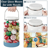 2 Pc 1.5 Gallon Storage Mason Jar with Silicone Anti-slip Cover & Airtight Lid, Steel Removable Handle
