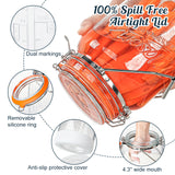 2 Pc 1 Gallon Glass Mason Jar with Silicone Anti-slip Cover & Airtight Glass Lid, Steel Removable Handle