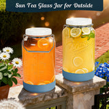 2 Pc 1.5 Gallon Storage Mason Jar with Silicone Anti-slip Cover & Airtight Lid, Steel Removable Handle