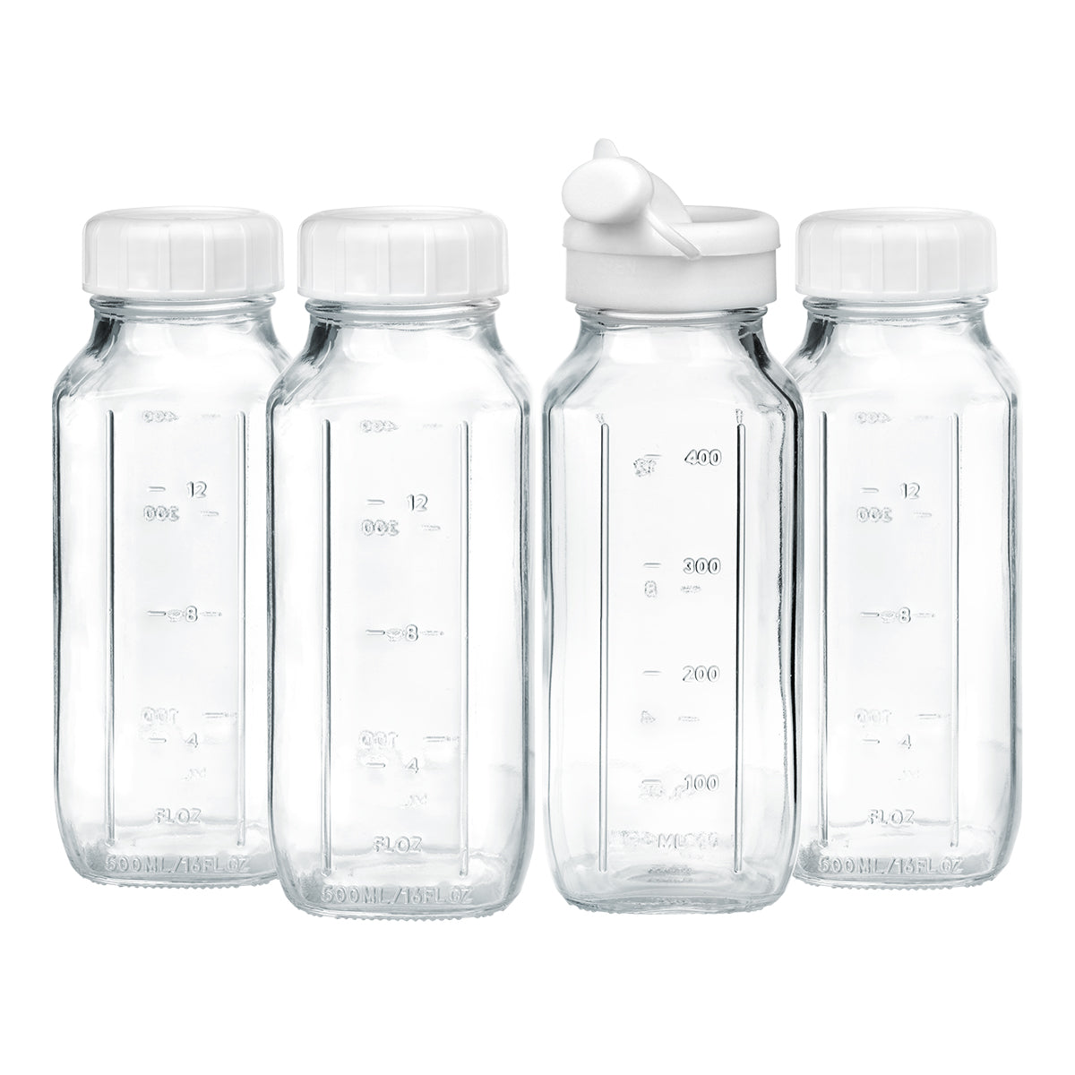 16 Oz Glass Bottle With Scale Mark and Free Pour Spout