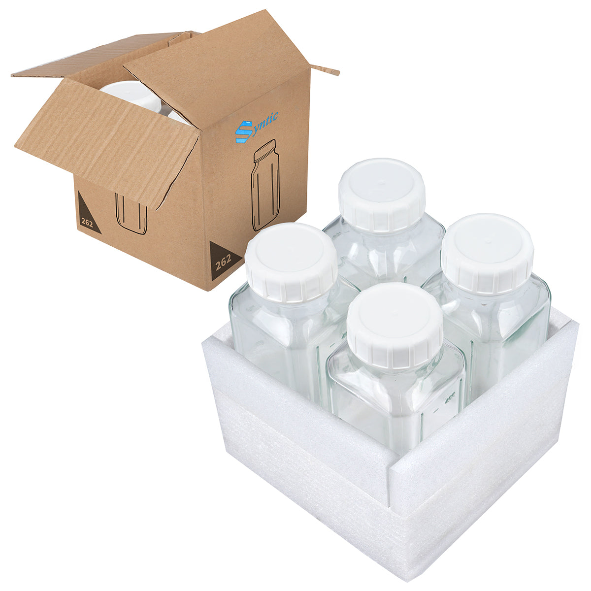 16 Oz Glass Bottle With Scale Mark and Free Pour Spout