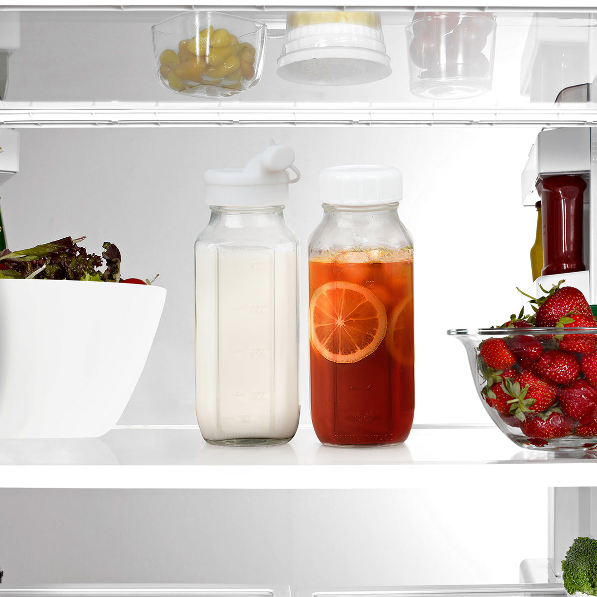 16 Oz Glass Bottle With Scale Mark and Free Pour Spout