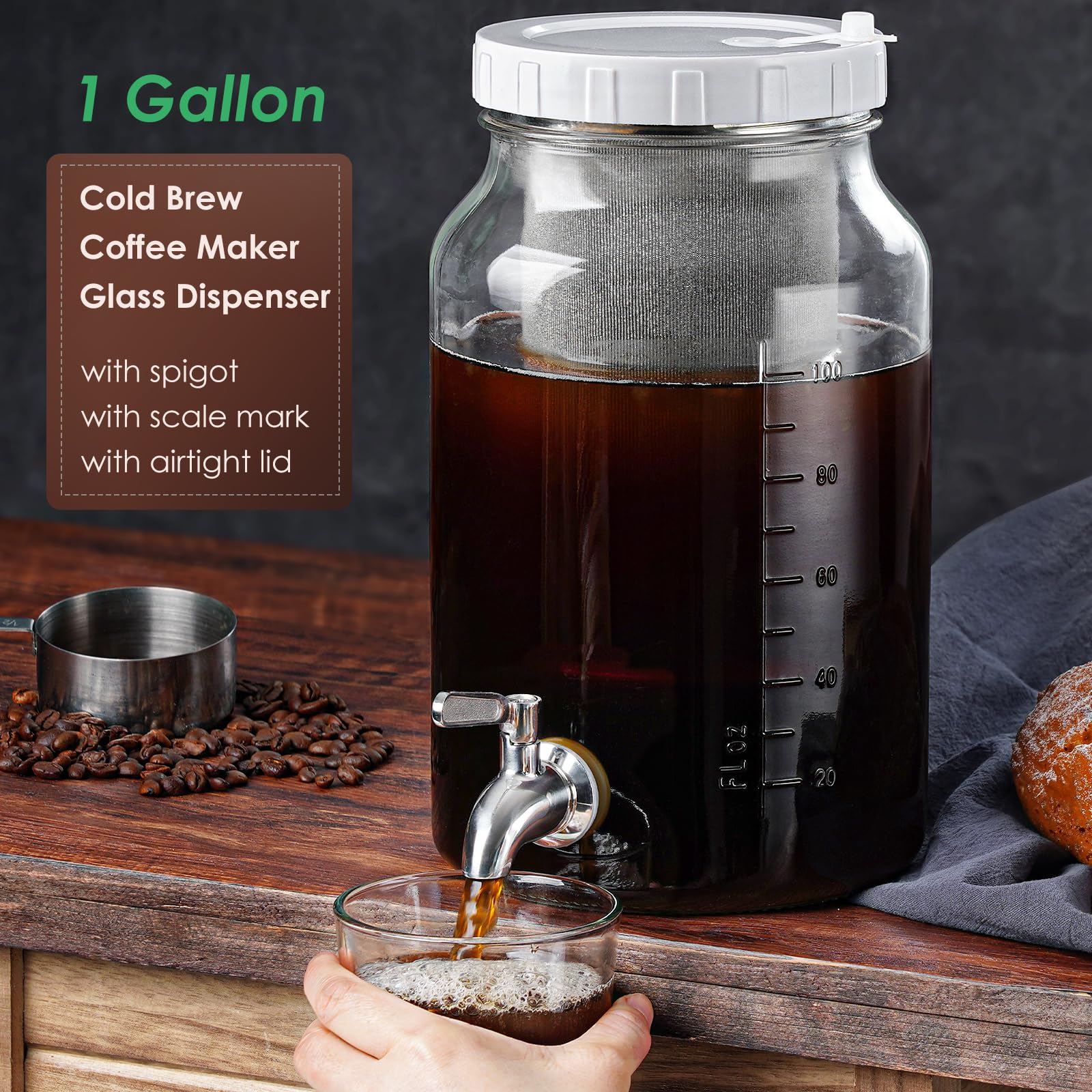 1 Gallon Round Mouth Cold Brew Coffee Maker