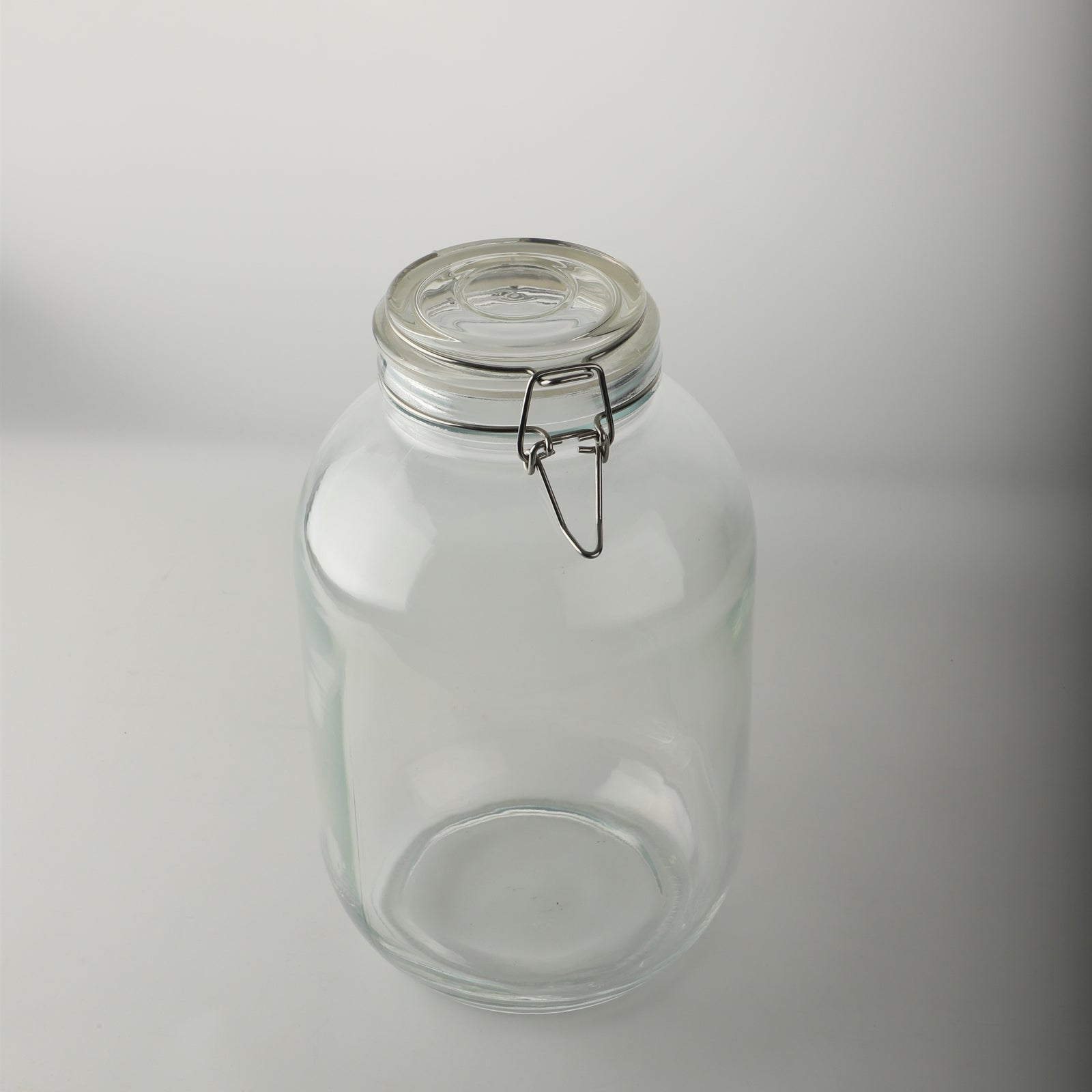 1 Gallon Round Glass Jar with Airtight Hinged Lid(Extra 1 Gasket)