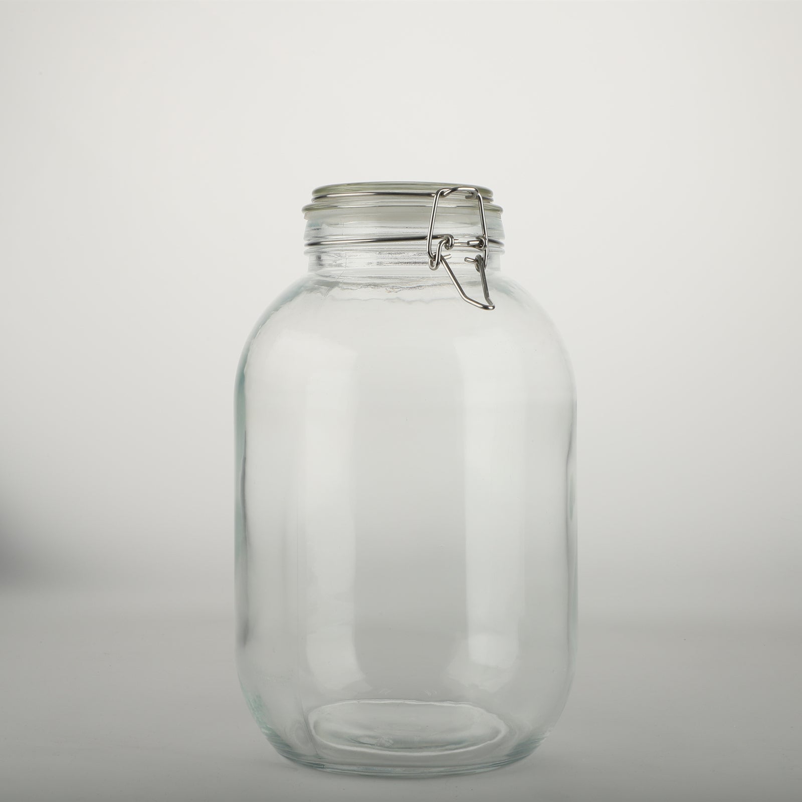 1 Gallon Round Glass Jar with Airtight Hinged Lid(Extra 1 Gasket)