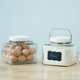 1 Gallon Square Glass Storage Jar(Free Labels and Pen)