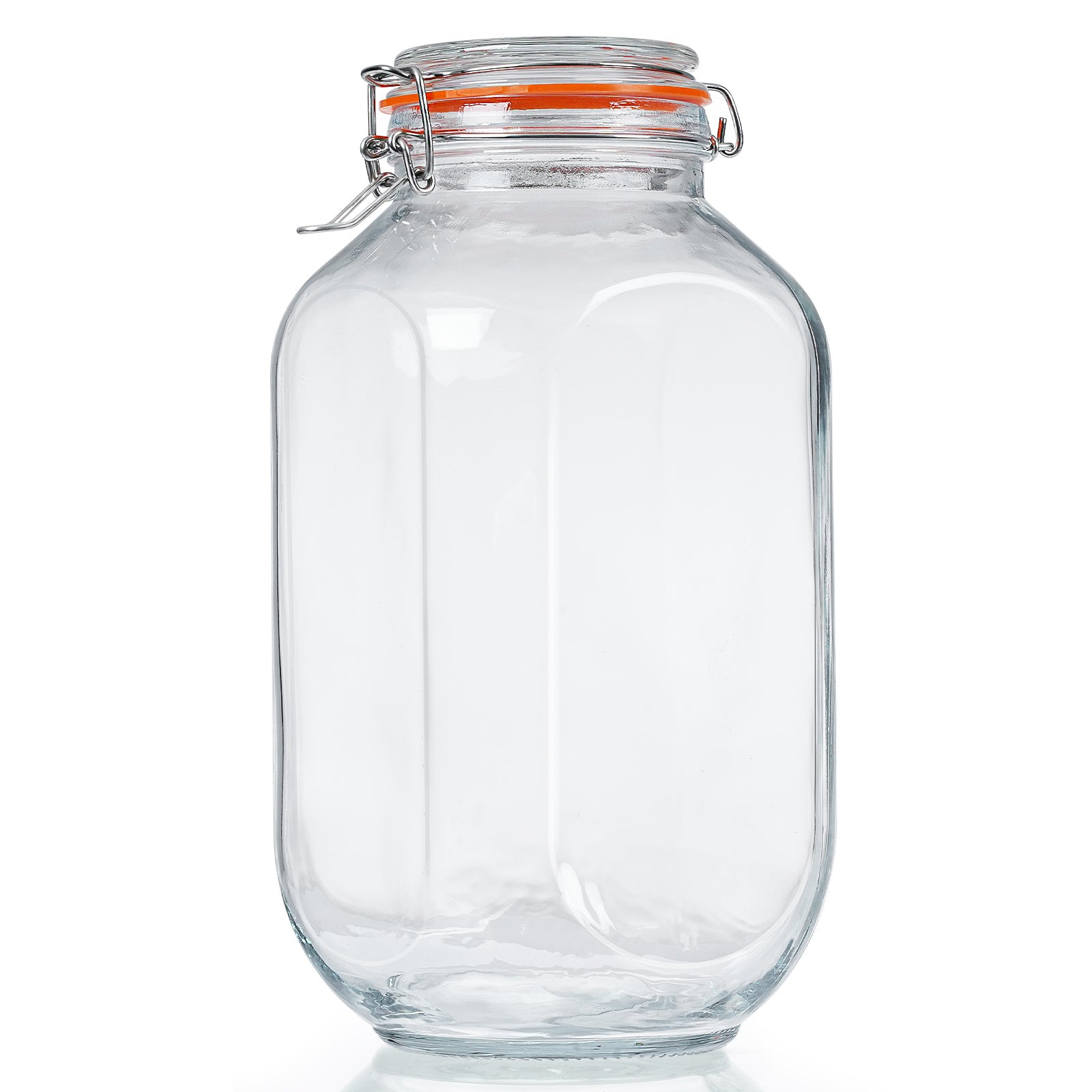 2 Pcs 1 Gallon Square Glass Jars(Extra Gasket)