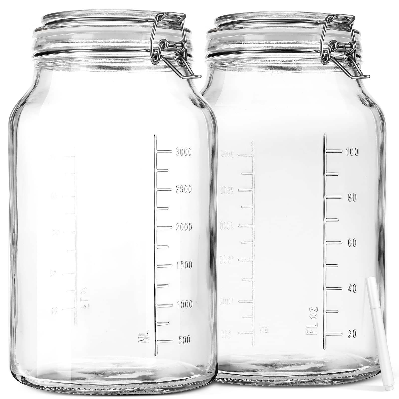 2 Pcs 1 Gallon Super Wide Mouth Glass Jar(Free Labels) – Syntic