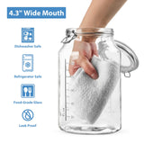 2 Pcs 1 Gallon Super Wide Mouth Glass Jar(Free Labels)